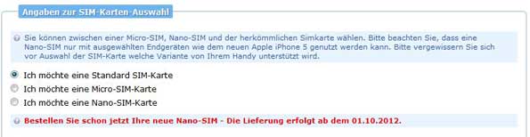 DeutschlandSIM Nano SIM Karten Auswahl