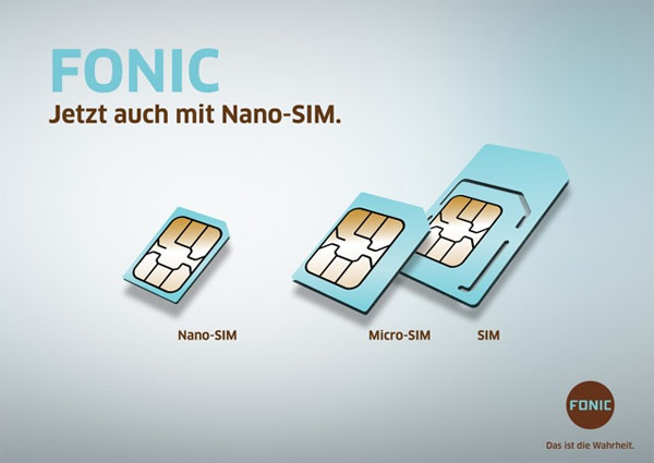 Fonic Nano SIM Bestellprozess
