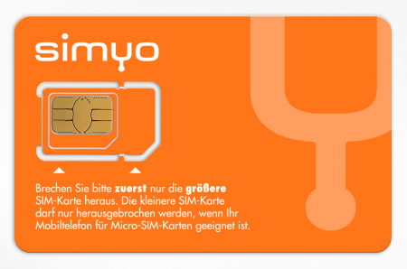 Kombi-SIM-Karte von simyo